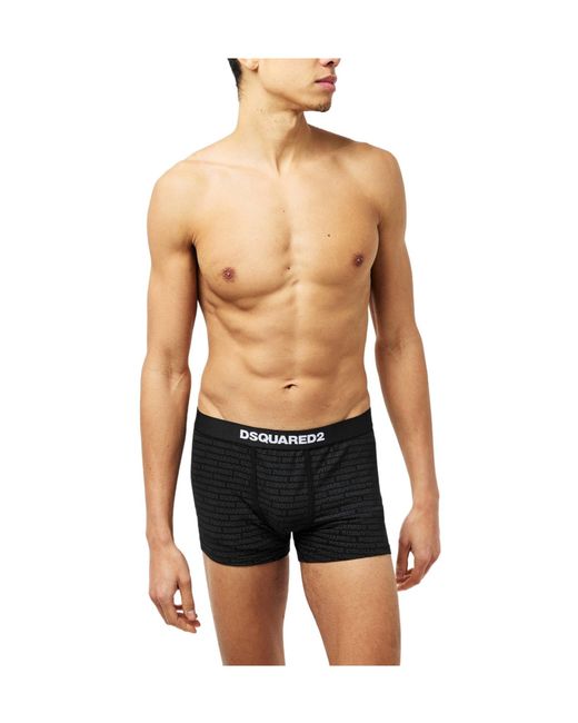 DSquared² Black Solid Color Breathable Boxers for men