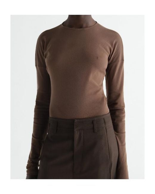 Lemaire Brown Long-Sleeve Ballerina-Style Top
