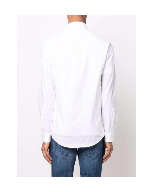 Polo Ralph Lauren White Polo Pony Embroidered Buttoned Shirt for men