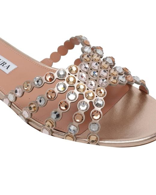 Aquazzura Pink Tequila Flat Sandals