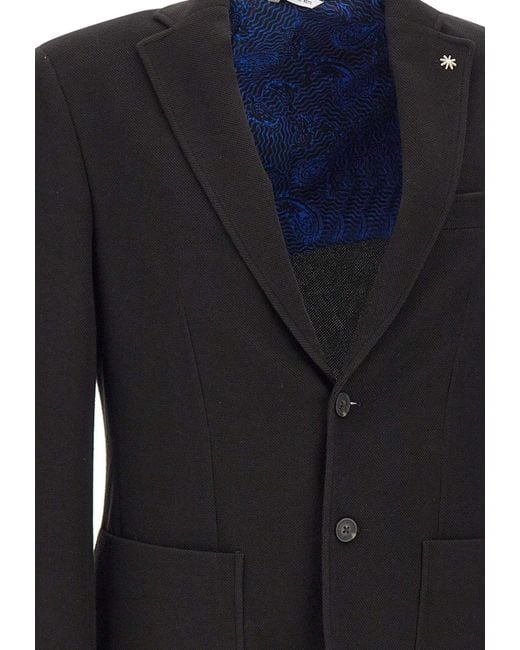 Manuel Ritz Blue Sempre Textured Blazer for men