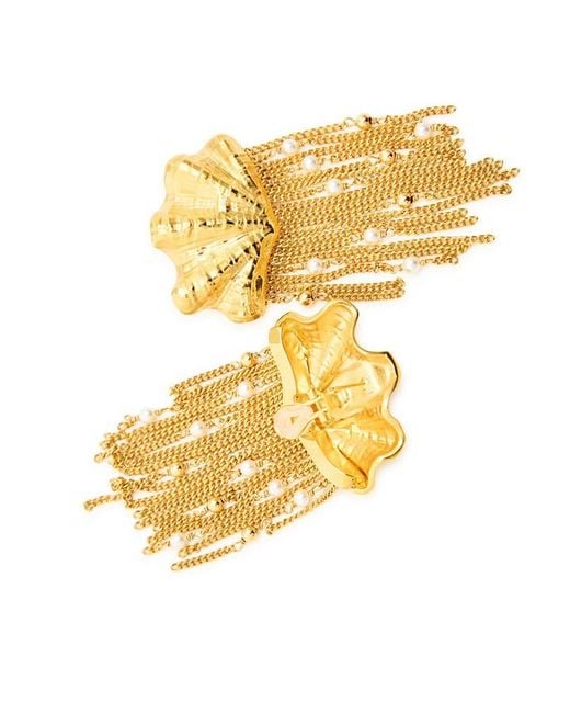 Chloé Metallic The Chloé Shells Fringed Drop Earrings