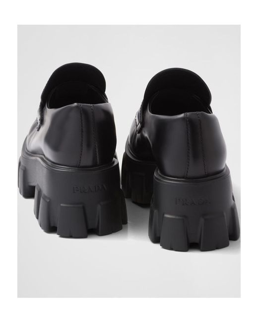 Prada Black Monolith Chunky Loafers
