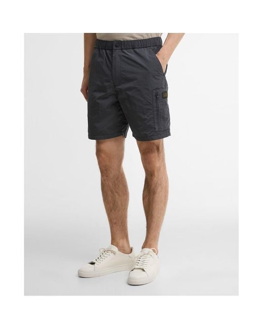 Barbour Gray Logo Patch Shorts for men