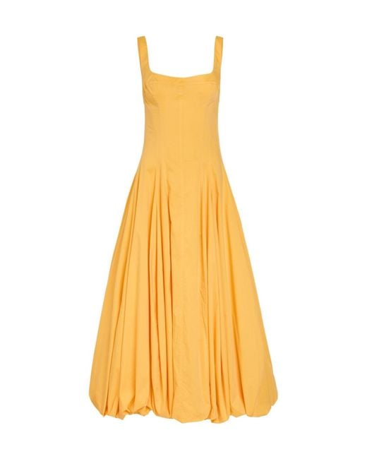 Jonathan Simkhai Yellow Cotton-Blend Poplin Midi Dress