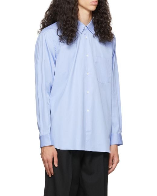 Comme des Garçons Blue Long-Sleeved Shirt for men
