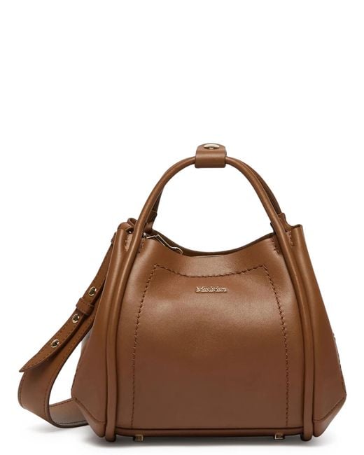Max Mara Brown Logo Shoulder Bag
