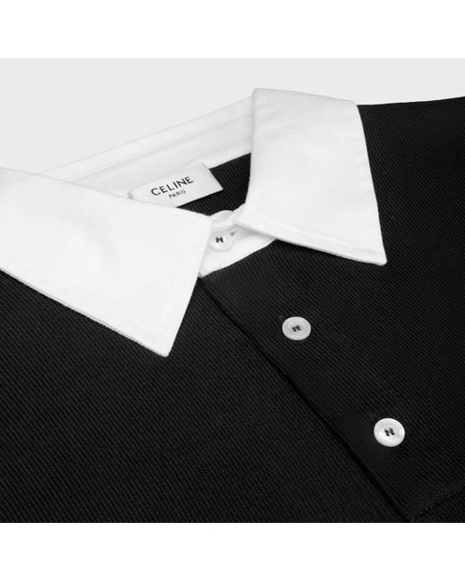 Céline Black Blason Polo Shirt for men