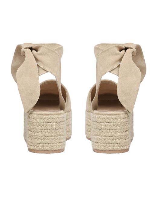 Gianvito Rossi Natural Lace-Up Ribbon Detailed Espadrillas