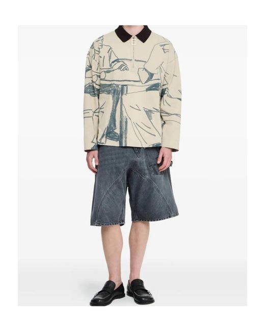 J.W. Anderson White Jw Anderson Printed Rugby Sweatshirt for men