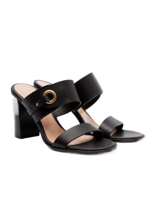 Gianvito Rossi Black Leather Mules