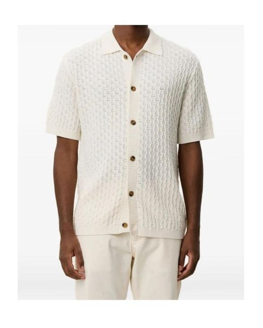 Les Deux White Gespertus Short Sleeves Knitted Shirt for men