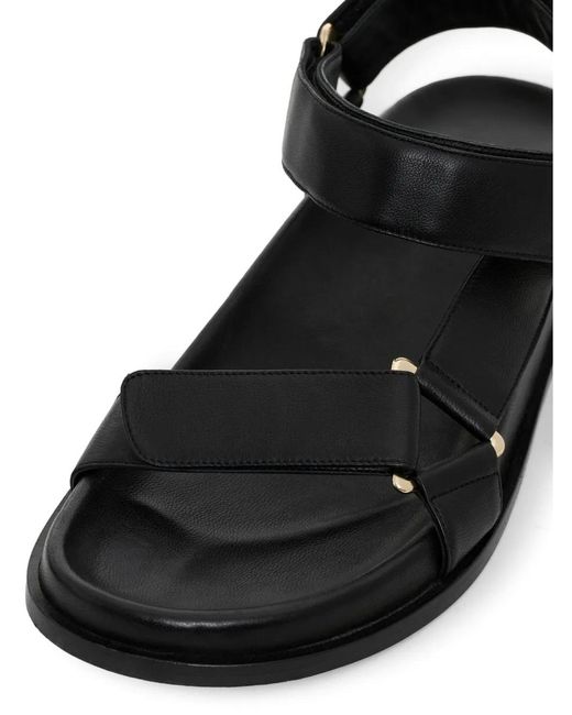 Anine Bing Black Touch-Strap Sandals