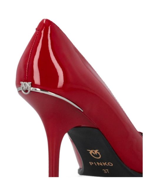 Pinko Red Patent Pointed-Toe Heeled Pumps