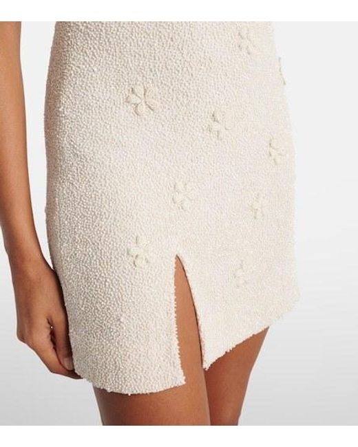 Staud White Le Sable Beaded Minidress