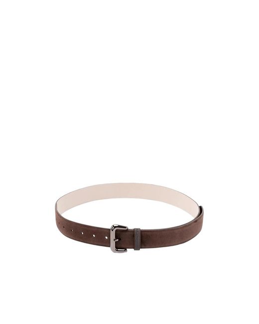 Brunello Cucinelli White Monili-Embellished Suede Belt