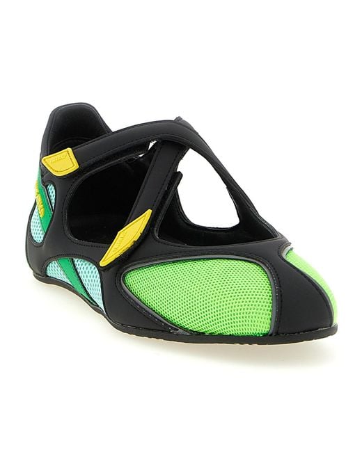 The Attico Green 'Floor 01' Ballet Flats