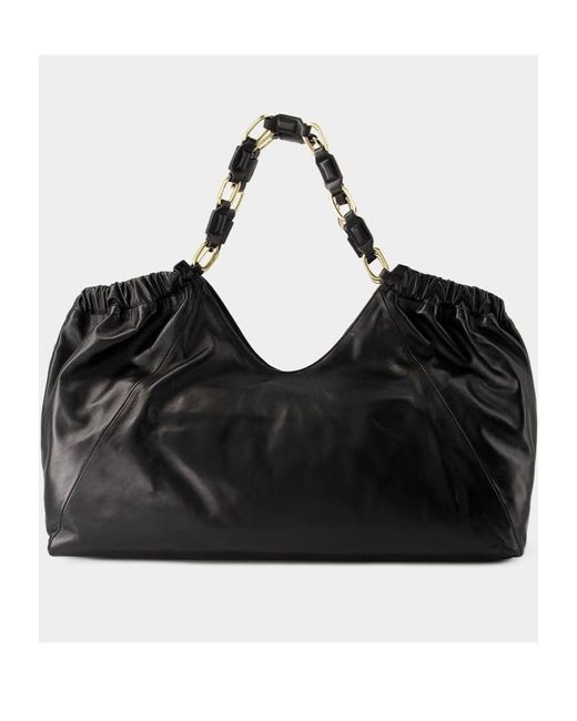 Anine Bing Black Kate Logo Embossed Tote Bag