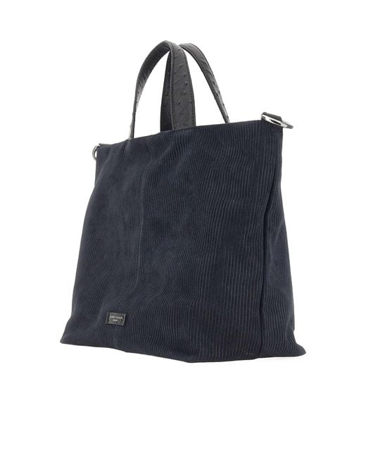 Gianni Chiarini Blue Scilla Ribbed Tote Bag