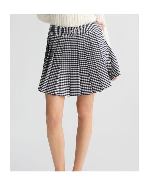 Liu Jo Black Pleated Chequered Miniskirt