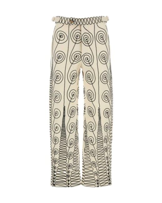 Bode Natural Spiral Pattern Jeans for men