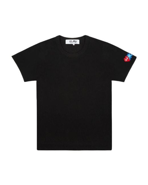 COMME DES GARÇONS PLAY Black Comme Des Garçons Play Logo Patch Crewneck T-Shirt for men