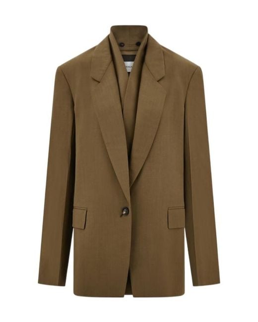 Ferragamo Green Notched-Lapel Blazer