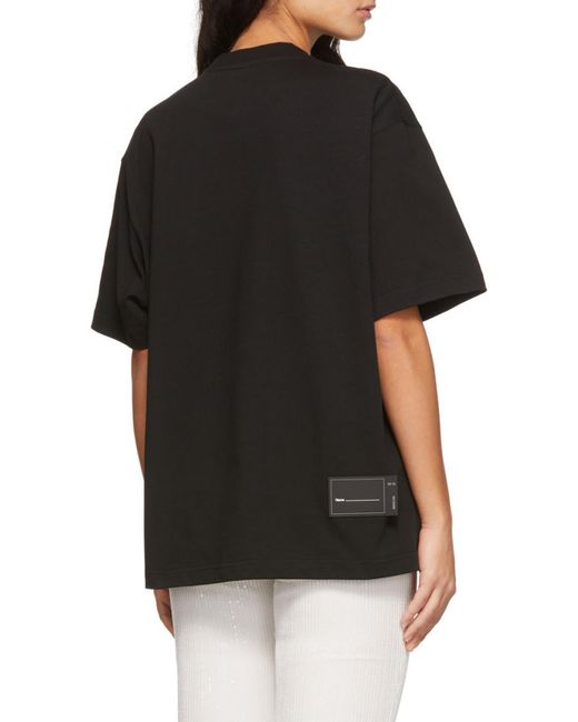 we11done Black Logo-Print Crew-Neck T-Shirt for men