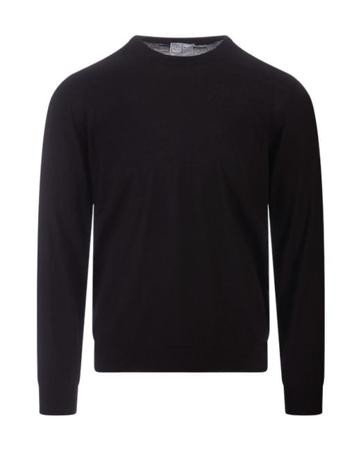 Fedeli Blue Long-Sleeved Sweater for men