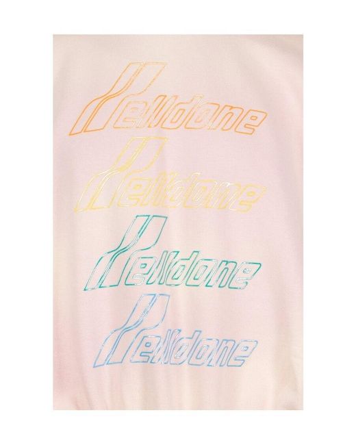 we11done Pink Logo Sports Sweater for men
