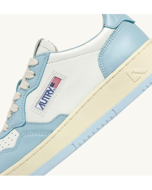 Autry Blue Medalist Bicolor Low-Top Sneakers