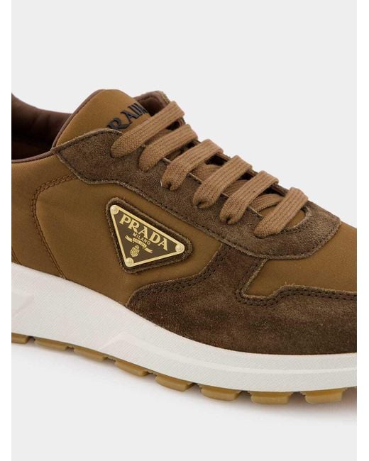 Prada Brown Prax 01 Sneakers for men