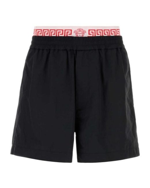 Versace Black Greca Medusa Bermuda Shorts for men