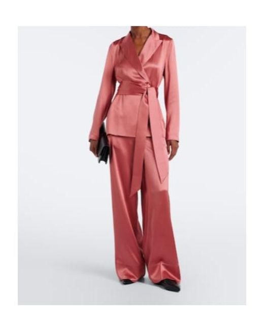 Joseph Pink Dijon Silk Satin Wide-Leg Pants