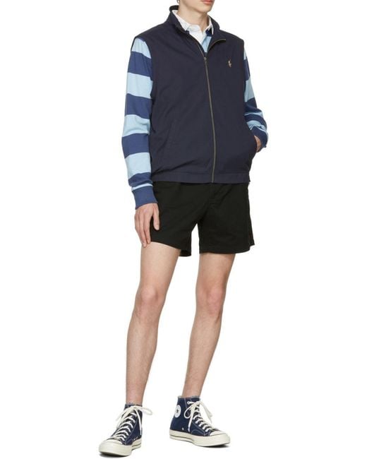 Polo Ralph Lauren Blue Striped Long-Sleeved Polo Shirt for men