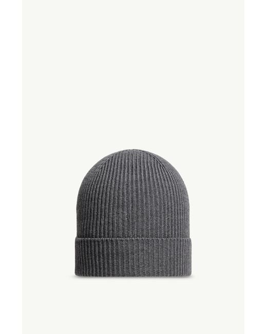 Moncler Gray Logo Patch Knitted Beanie for men