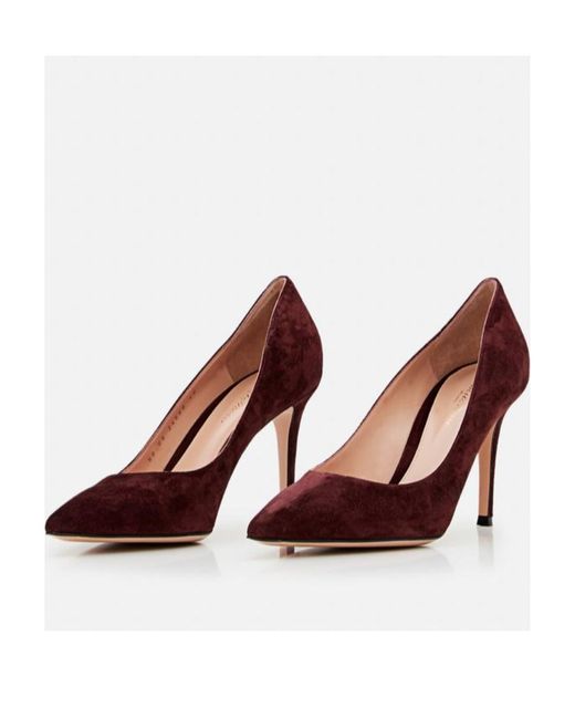 Gianvito Rossi Brown Pointy Suit High Heels
