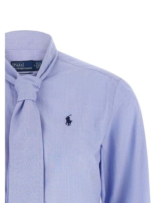 Polo Ralph Lauren Blue Logo-Embroidered Buttoned Shirt