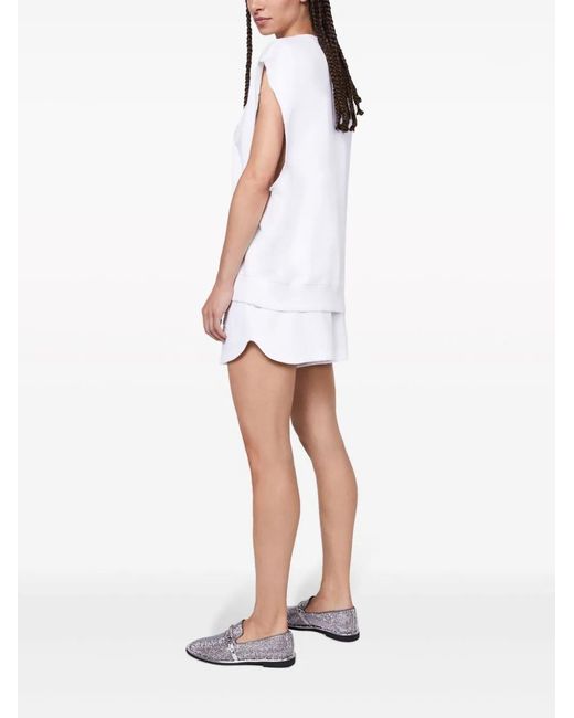 Stella McCartney White S-Wave Jersey Drawstring Shorts