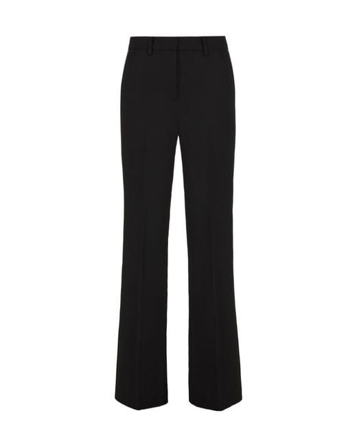 P.A.R.O.S.H. Black Side-Stripe Virgin-Wool Blend Flared Trousers