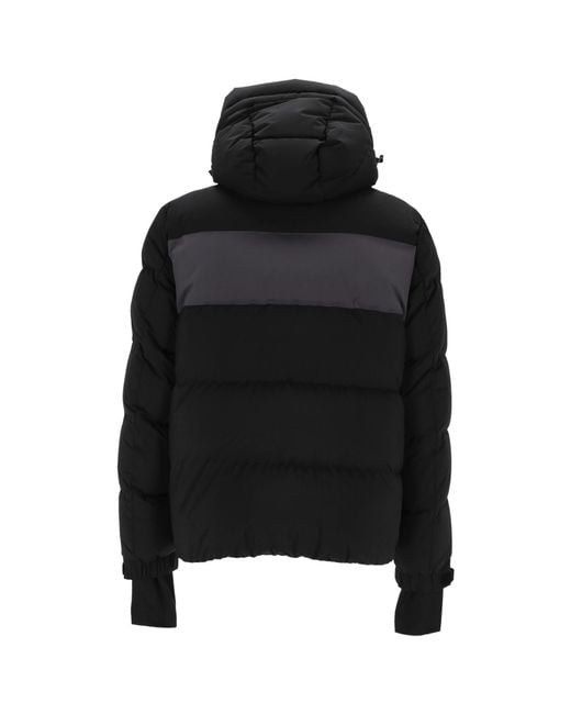 Moncler Black Grenoble Logo Printed Hooded Padded Jacket for men