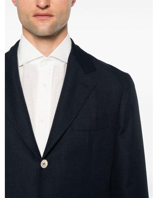 Brunello Cucinelli Blue Single-Breasted Blazer for men