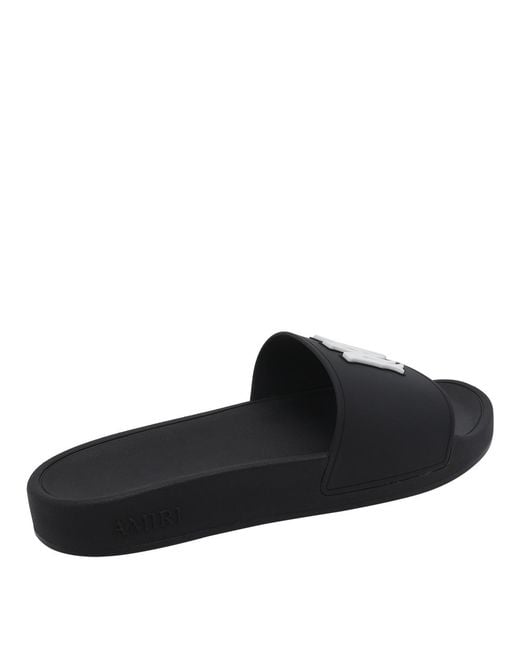 Amiri Black Round-Toe Slippers for men