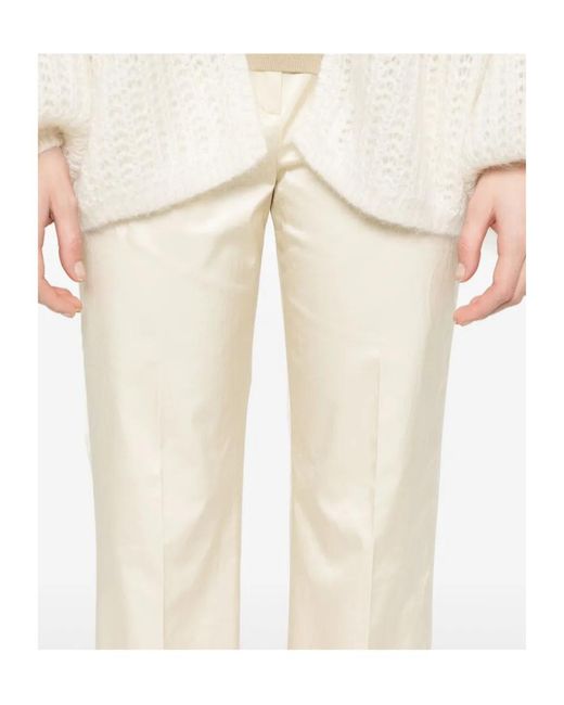 Totême White Totême Pressed Crease Cropped Trousers
