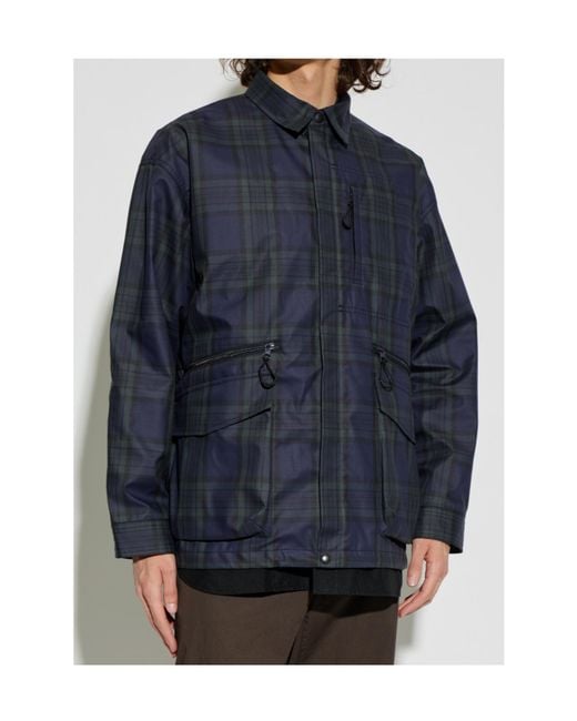 Comme des Garçons Blue Tartan-Check Zip-Up Jacket for men