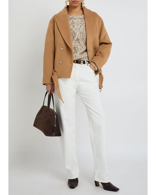Isabel Marant Brown Belted Wool And Cashmere-Blend Jacket