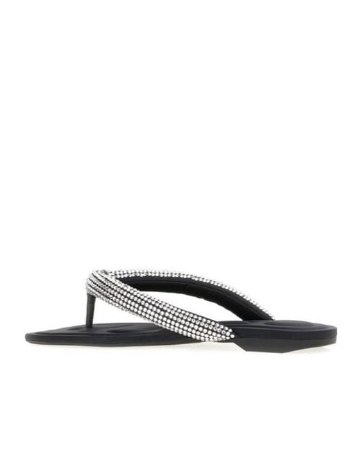 Alexander Wang White Jenna Embellished Slides