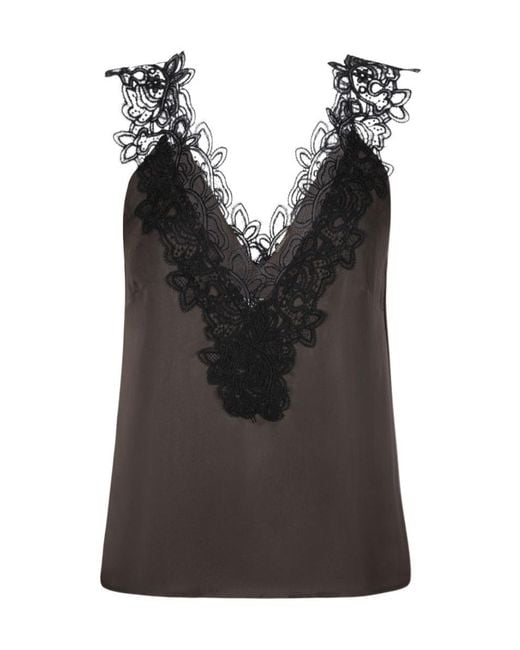 Rohe Black V-Neck Lace Top