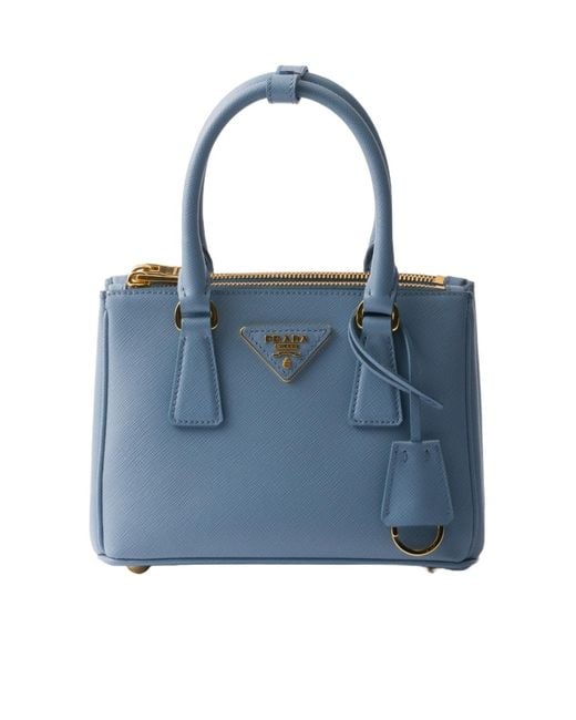 Prada Blue Galleria Mini Saffiano Leather Bag