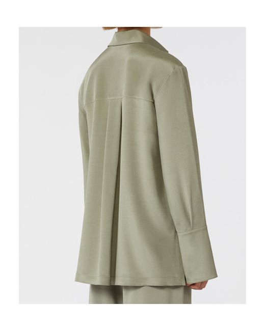 Max Mara Green Dover V-Neck Long-Sleeved Top